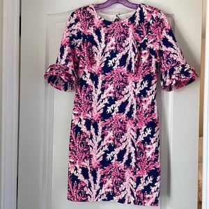 Lilly Pulitzer Fiesta Stretch Dress in Nauti Navy Beyond The Sea, size 0